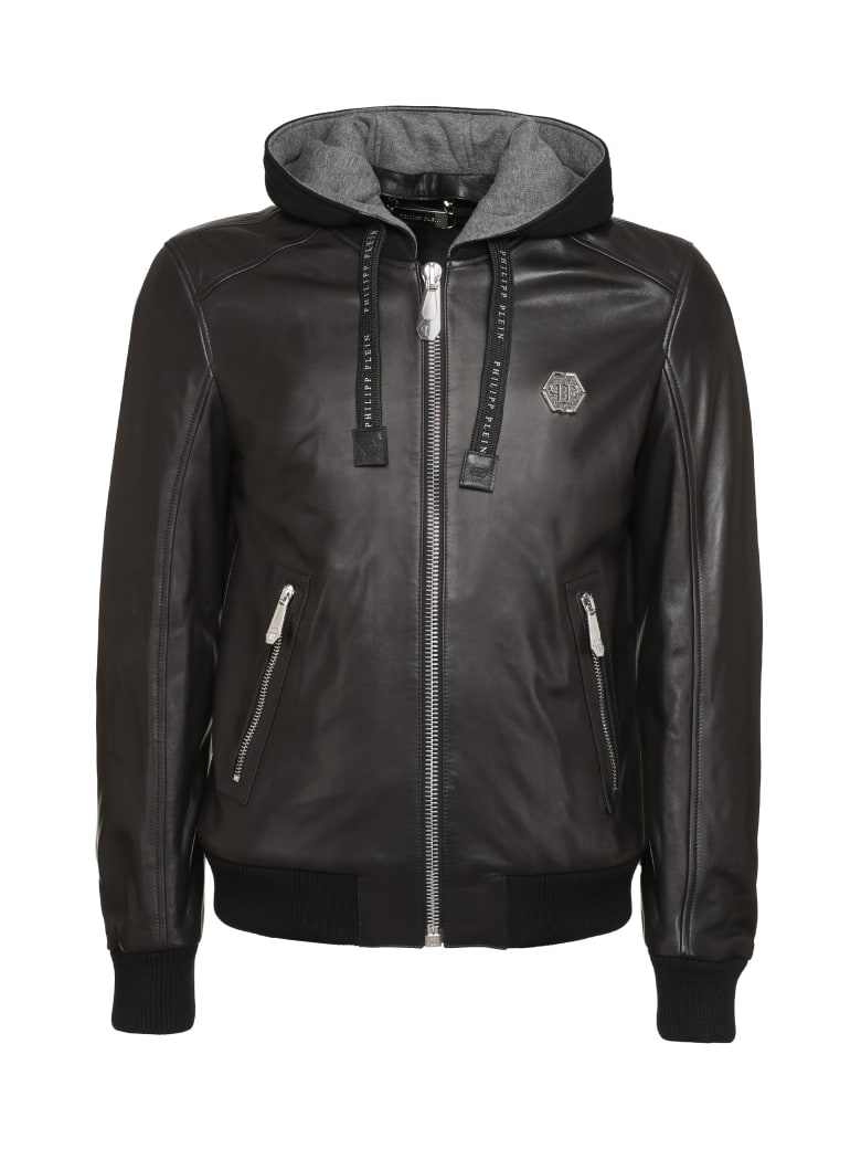 Philipp Plein Lambskin Jacket - black