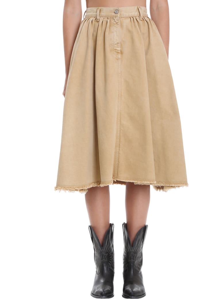 Golden Goose Adele Skirt In Beige Cotton - beige