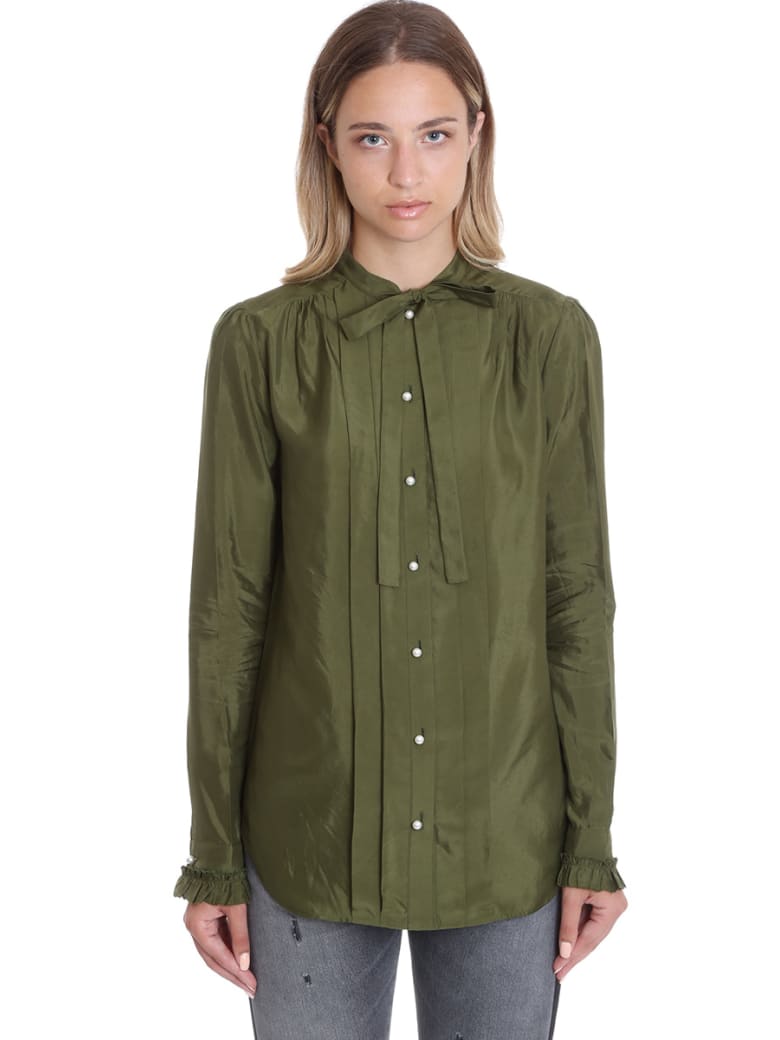 Golden Goose Alessia Shirt In Green Cotton - green