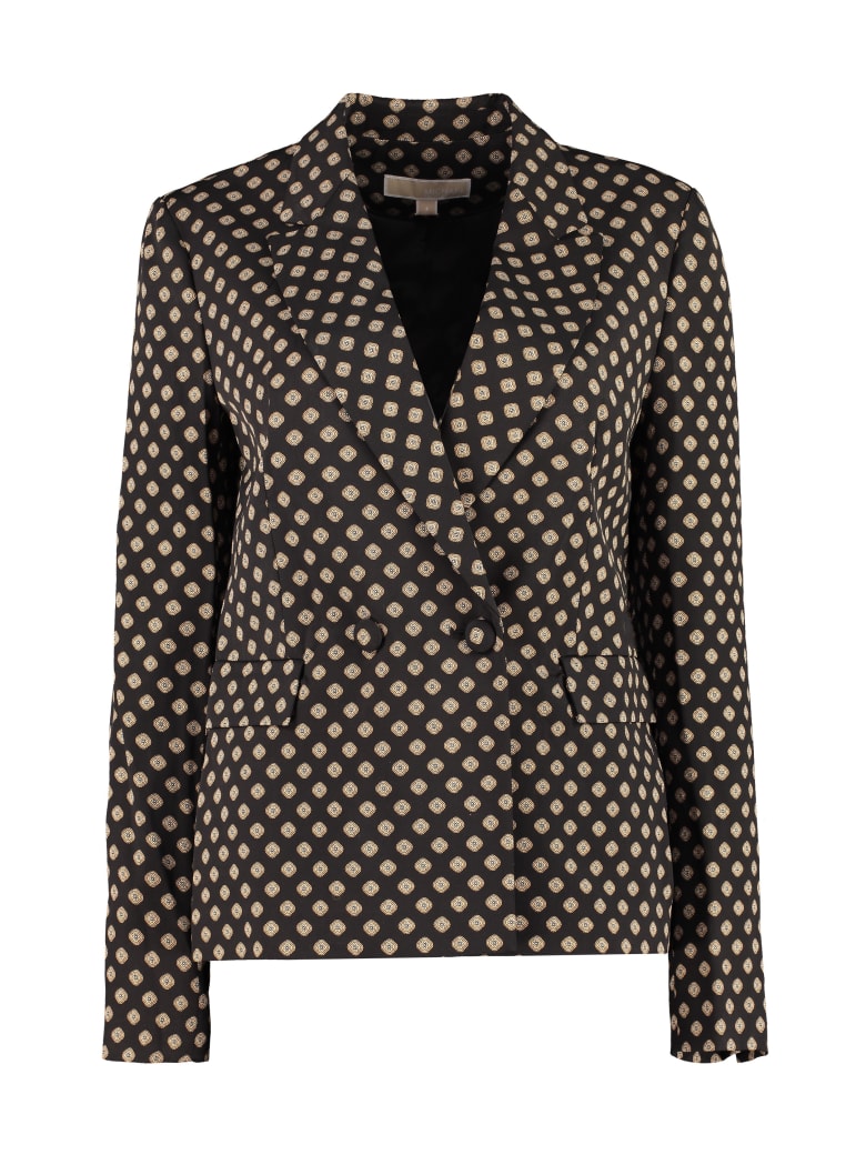 MICHAEL Michael Kors Printed Double Breasted Blazer - black