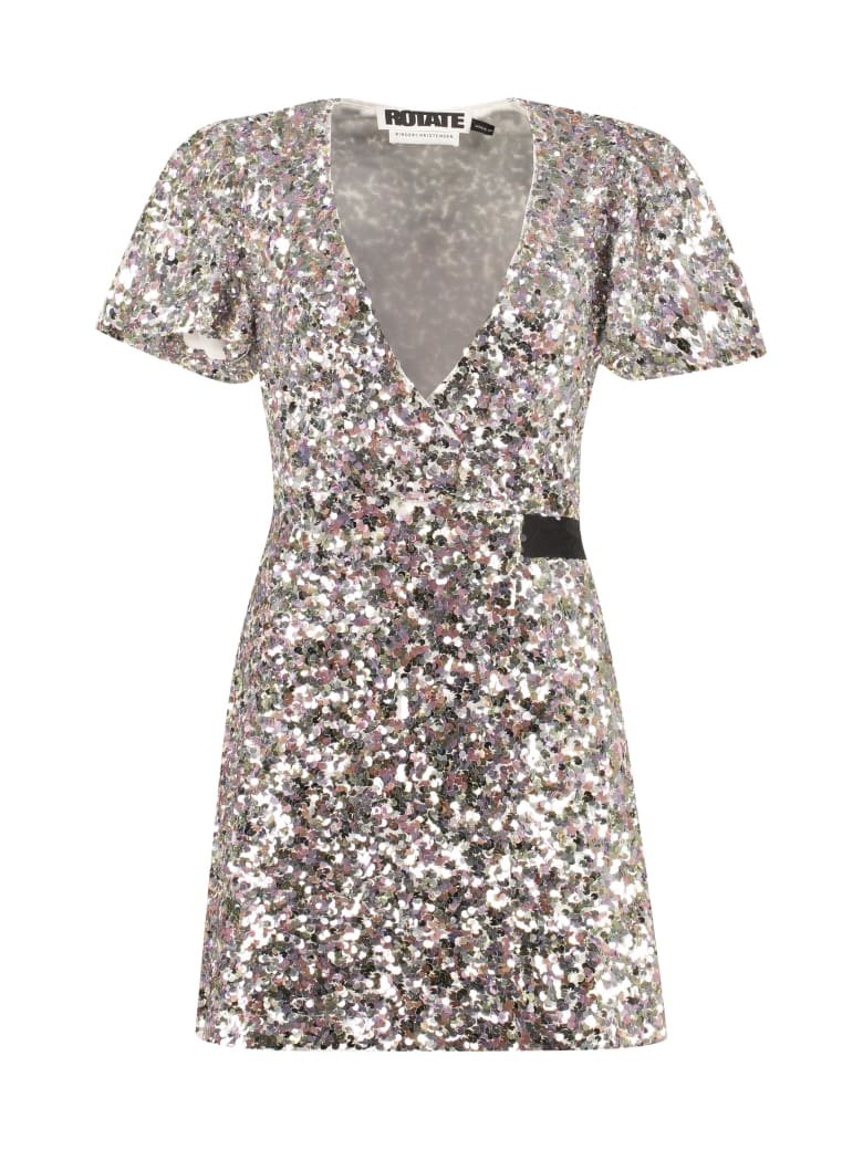 Rotate by Birger Christensen Frida Sequined Mini-dress - silver