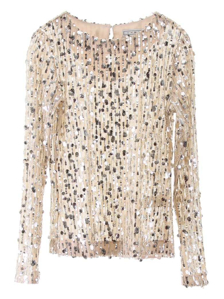 In The Mood For Love Mame Sequined Top - BEIGE SILVER (Beige)