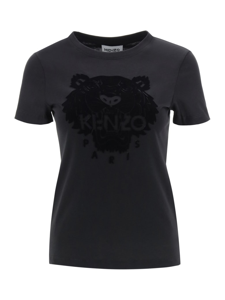 Kenzo Flock Tiger T-shirt - BLACK