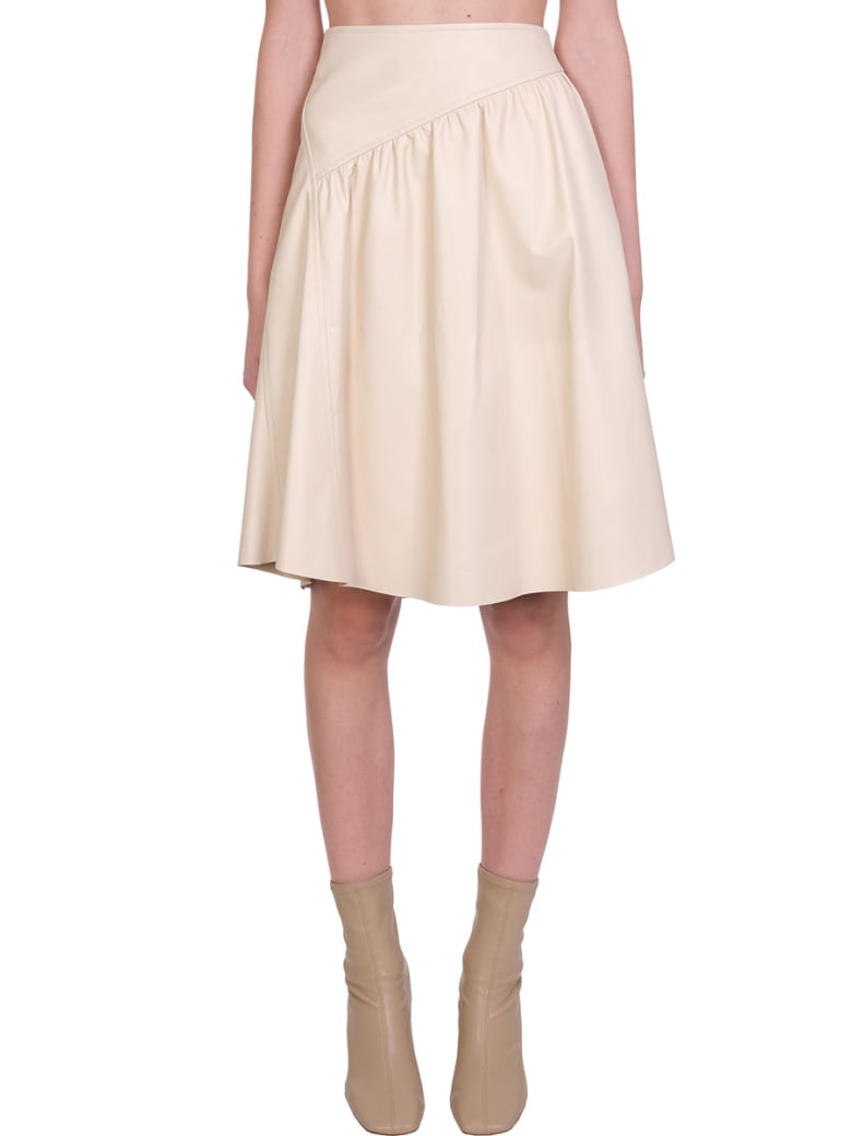 DROMe Skirt In Beige Leather - beige
