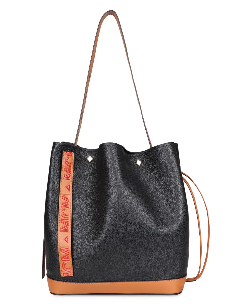 mcm bucket bag black