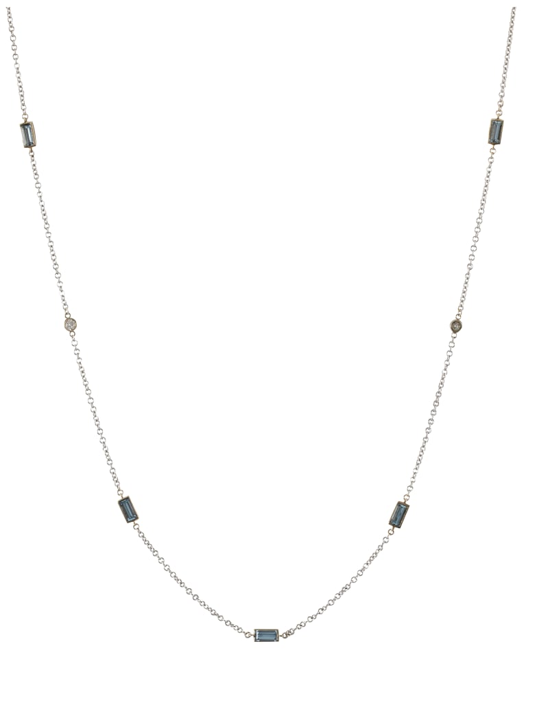 Lo Spazio Jewelry Lo Spazio Aquamarine and Diamond Necklace - Sky_Blue