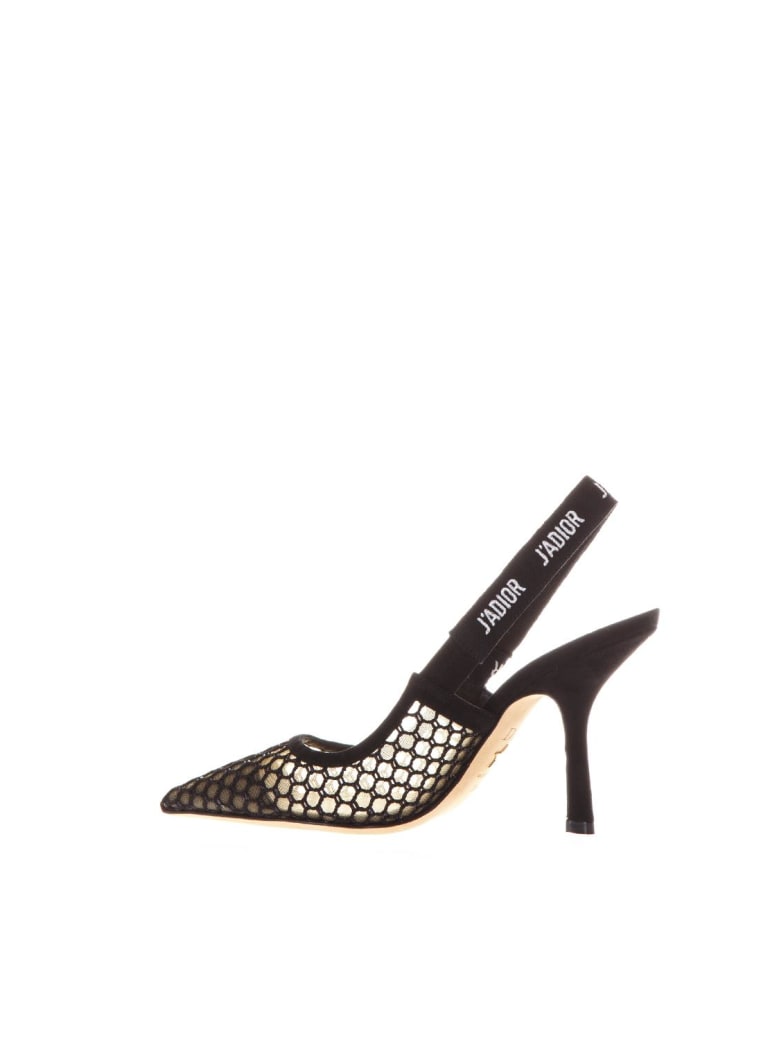 Dior J'adior Black Mesh Sling Back Pumps | italist, ALWAYS LIKE A SALE