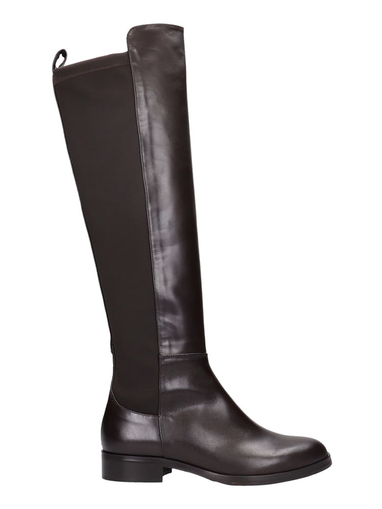 Fabio Rusconi Low Heels Boots In Brown Leather - brown