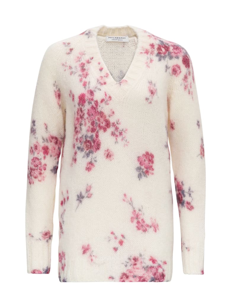 Philosophy di Lorenzo Serafini Floral Sweater - White