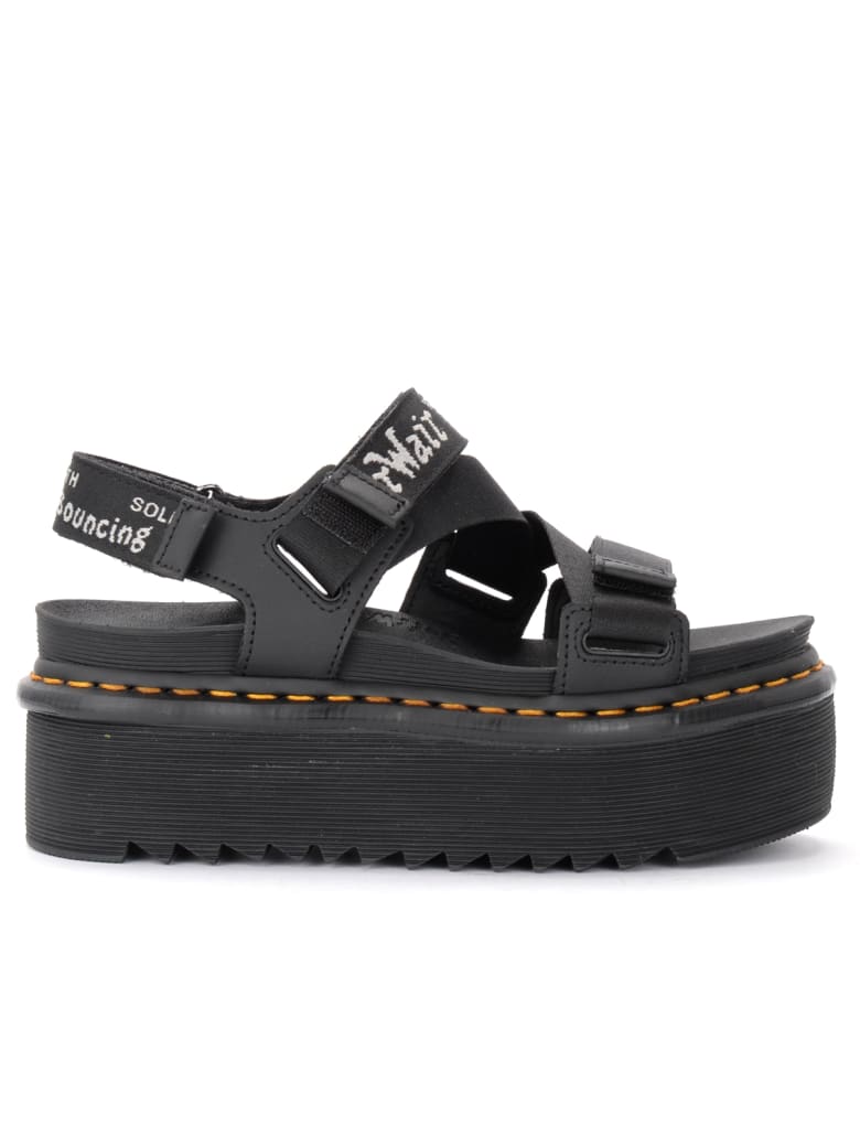 Dr. Martens Kimber Sandals In Black Leather With Maxi Platform | italist
