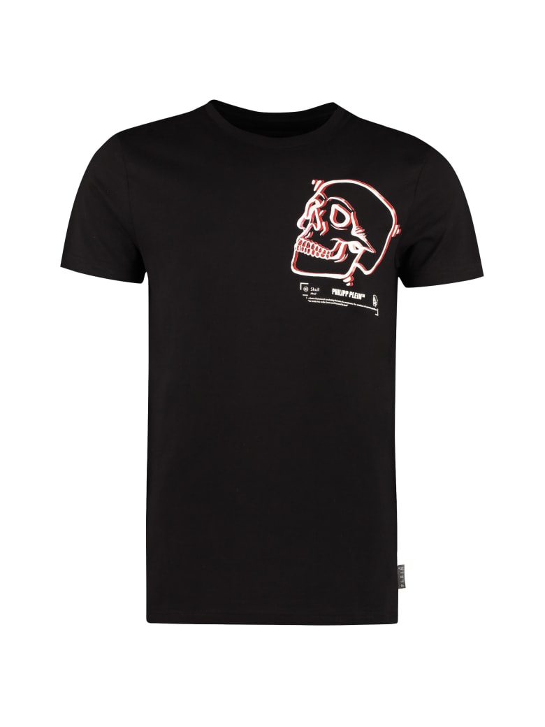 Philipp Plein Printed Cotton T-shirt - black