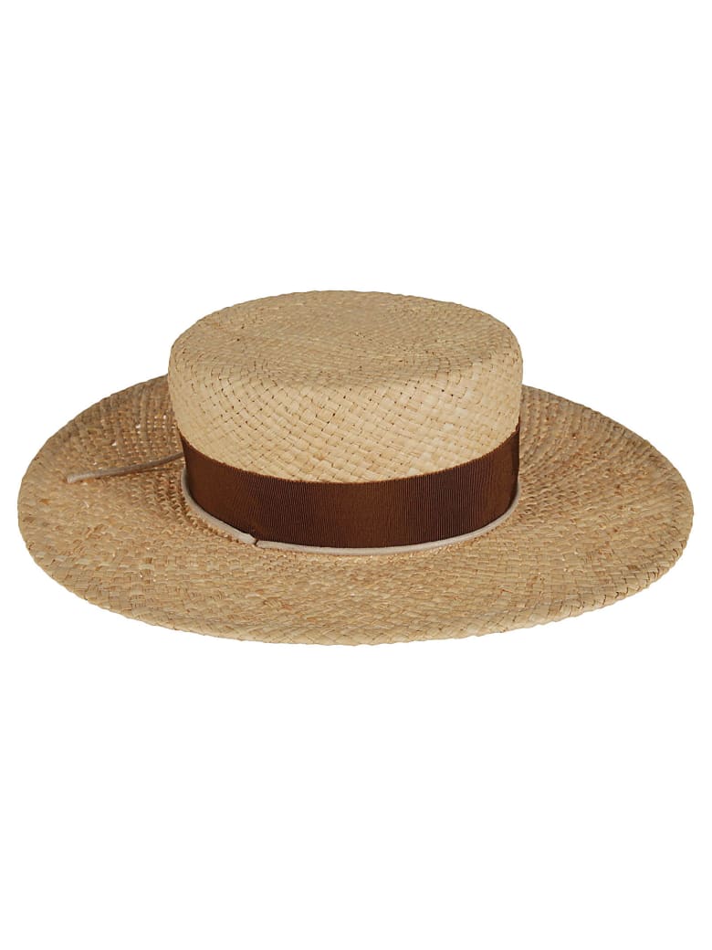 Ruslan Baginskiy Rope Applique Woven Hat - Natural