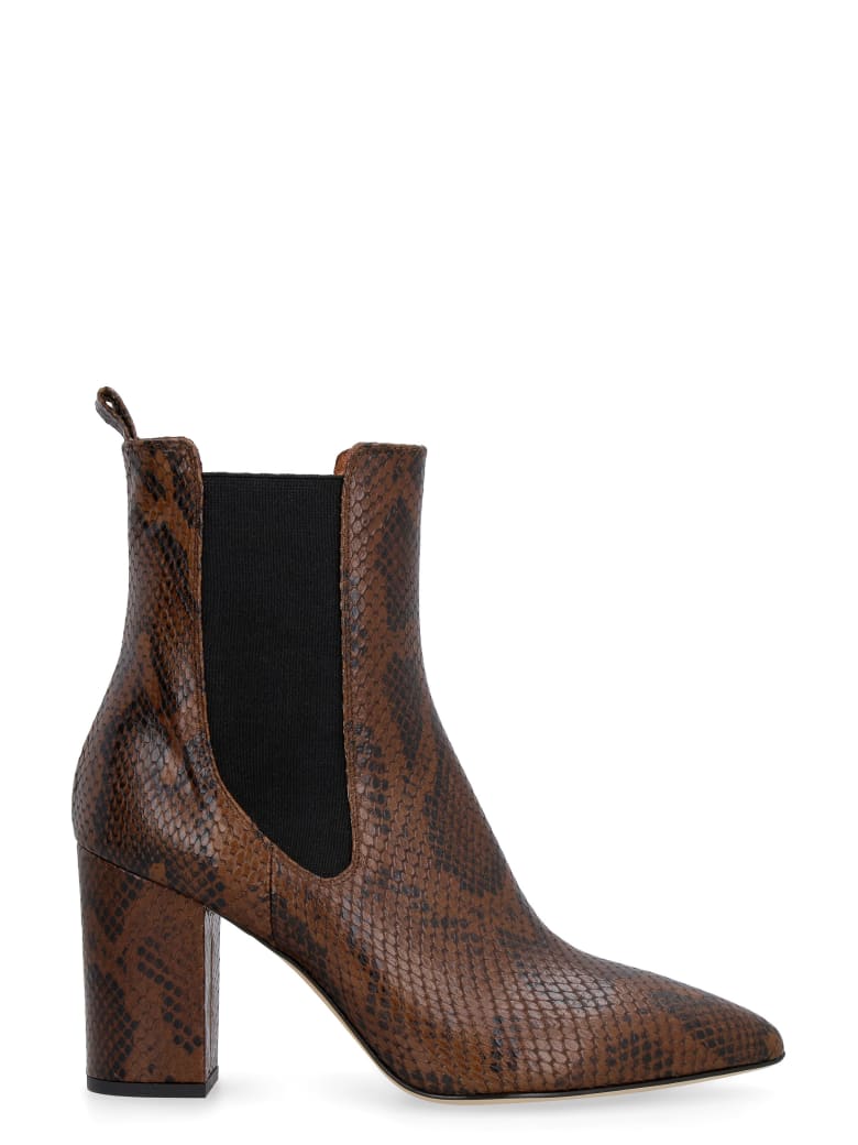 Paris Texas Leather Ankle Boots - Animalier