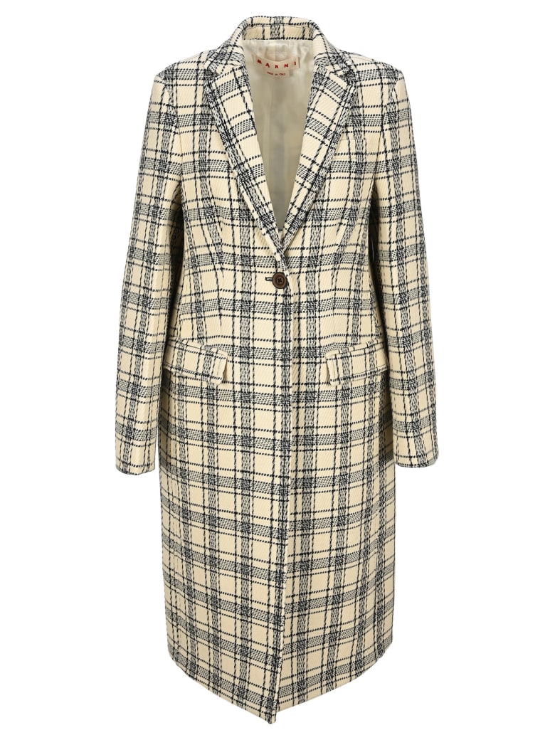 Marni Checked Single-breasted Coat - Check