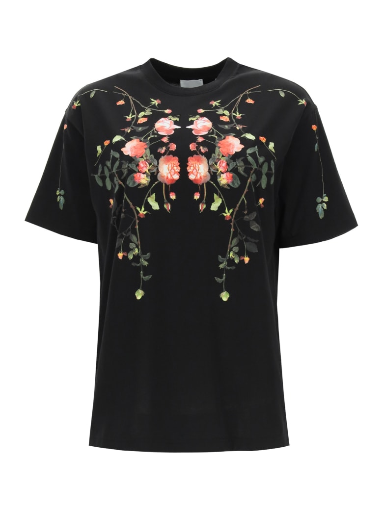 Burberry Carrick Flowers T-shirt - BLACK