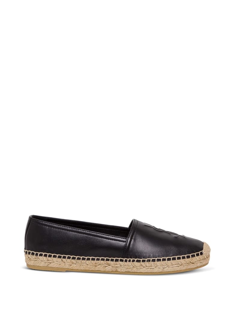 Saint Laurent Monogram Leather Espadrilles - Black