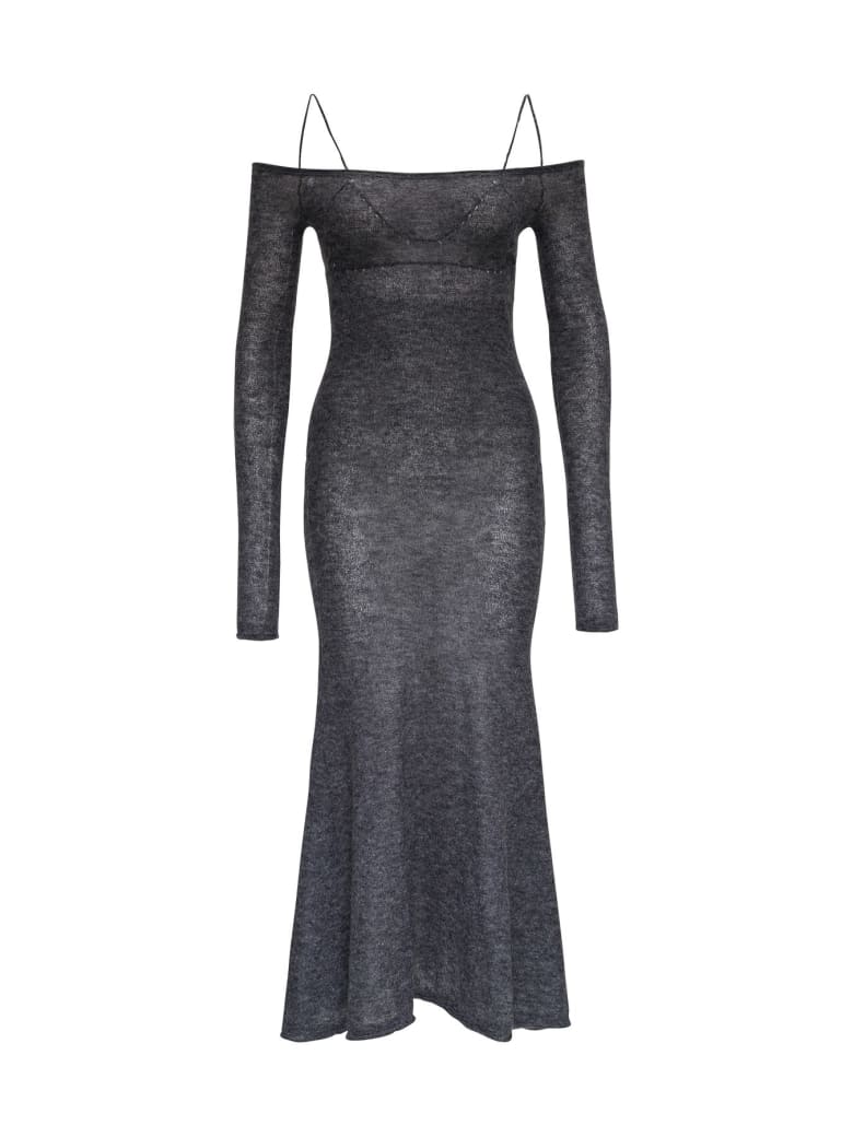 Jacquemus La Robe Maille Knitted Dress In Wool And Mohair Blend - Grey