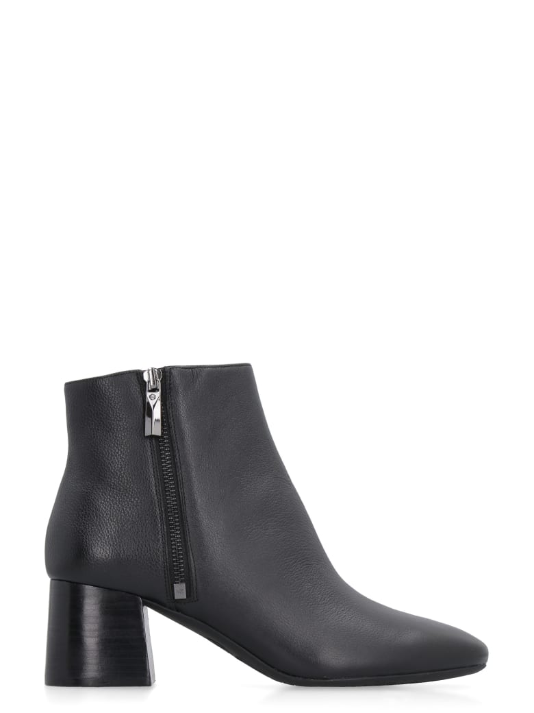 michael kors black leather ankle boots