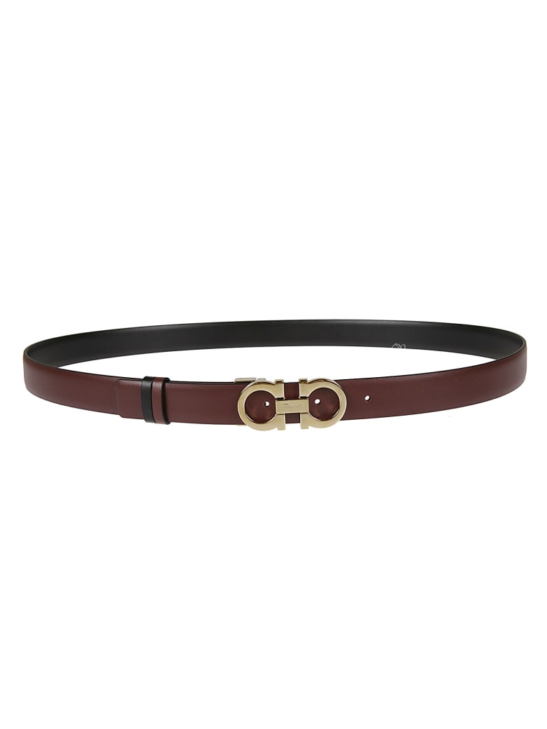 Salvatore Ferragamo Logo Buckle Belt - Burgundy