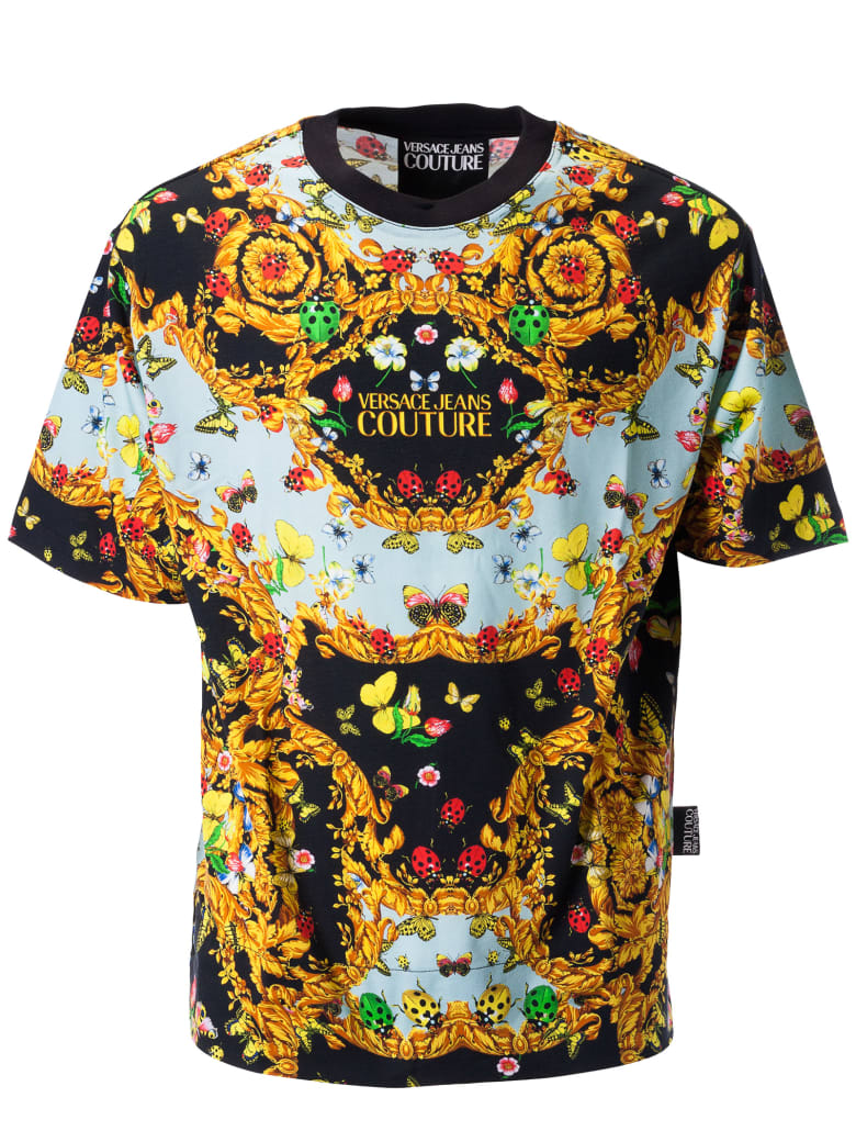 versace jeans sweatshirt with yellow baroque print