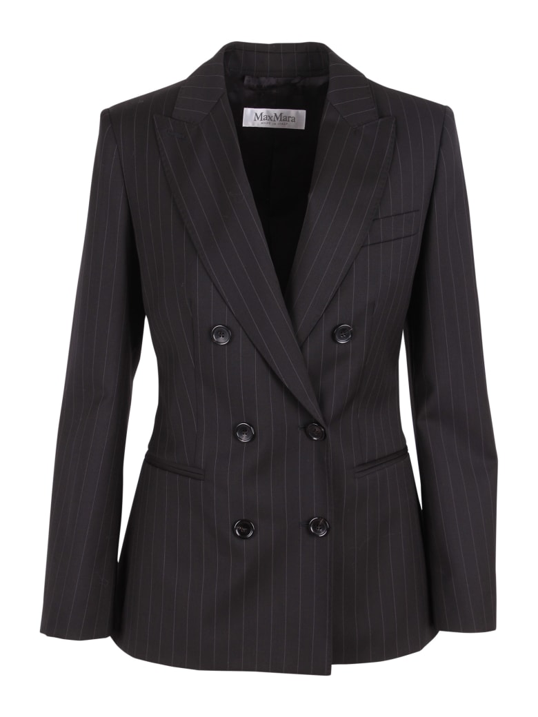 Max Mara 'zinco' Wool Blazer - Black