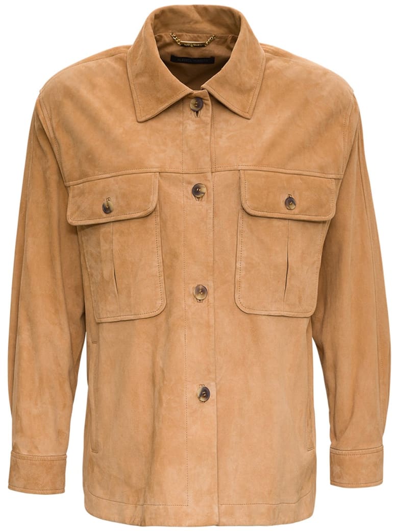Alberta Ferretti Beige Suede Leather Jacket - Beige
