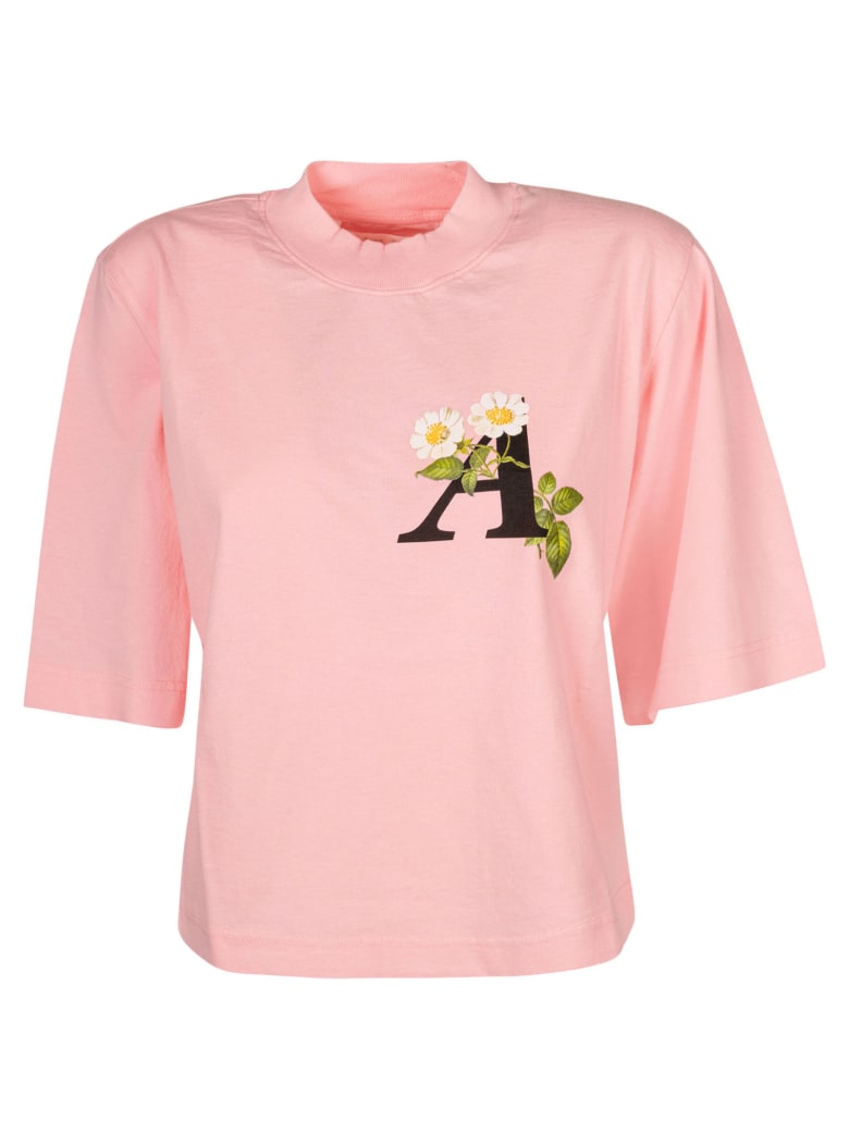 Palm Angels Daisy Logo Cropped T-shirt - Rosa