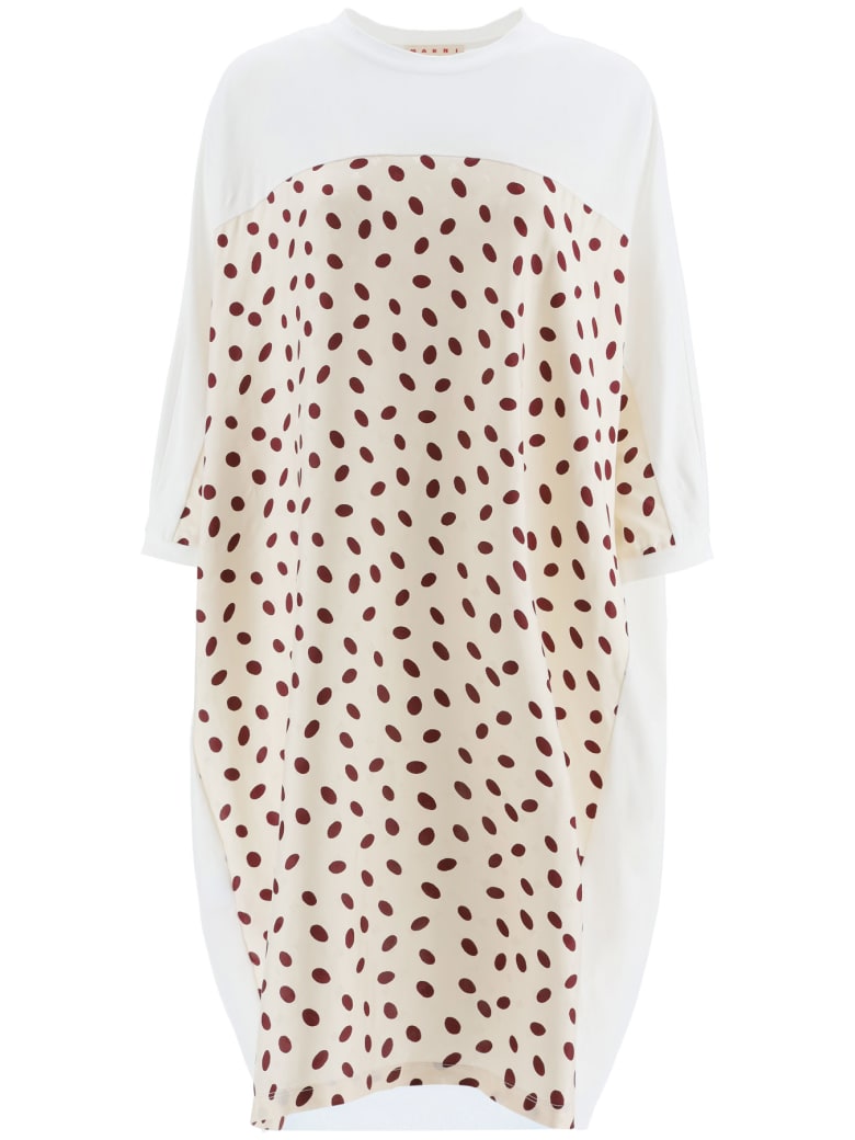 Marni Polka Dot Jersey Dress - LILY WHITE PEARL (White)