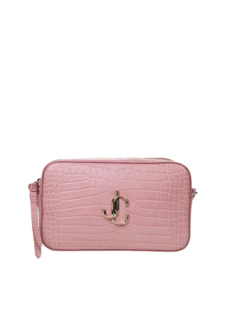 Jimmy Choo Varenne Cross Body Bag In Calf Leather Color Pink - Blush