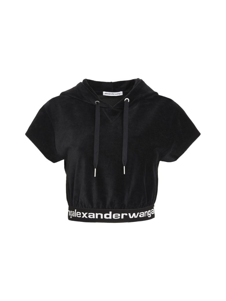 T by Alexander Wang Corduroy Hoodie - Black