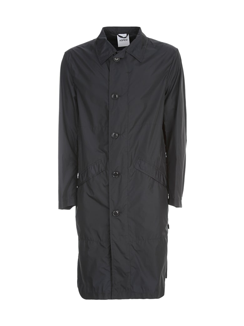Aspesi Single Breasted Coat - Navy