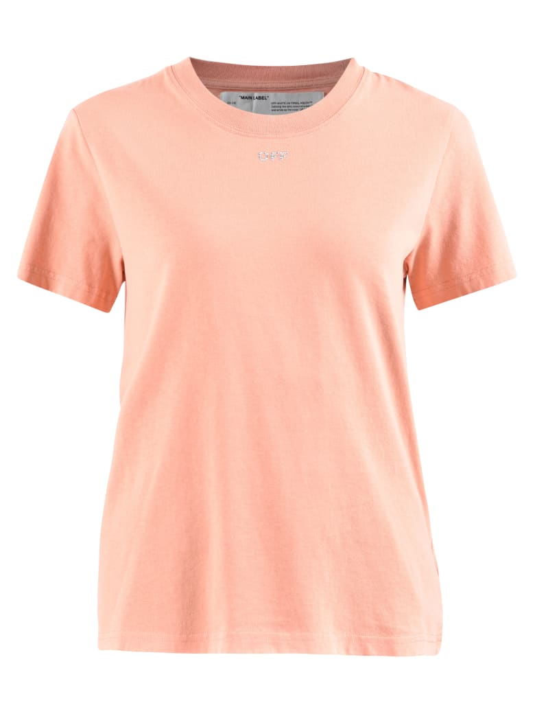 peach off white shirt