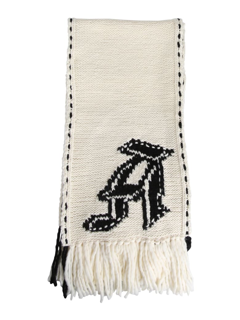 Alexander McQueen Gothic Skull Scarf - Ivory/black