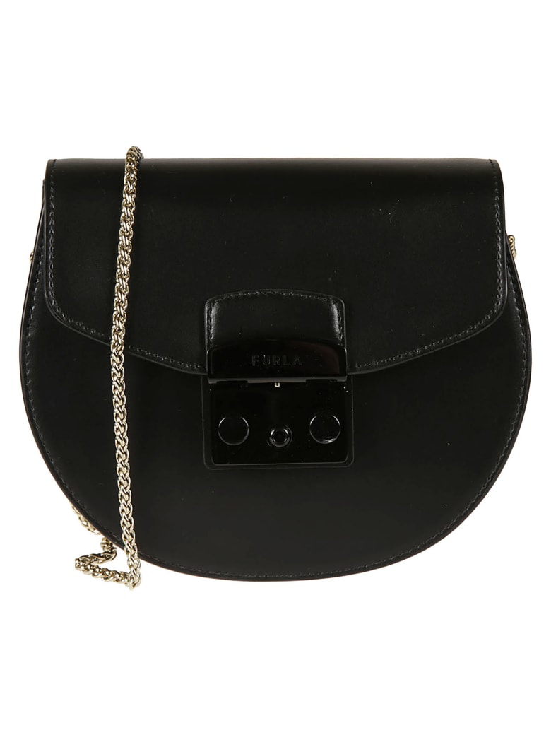 Furla Metropolis Round Mini Crossbody Bag - Black
