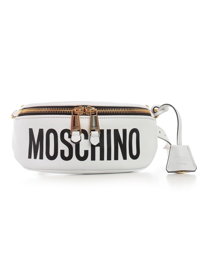 white moschino belt