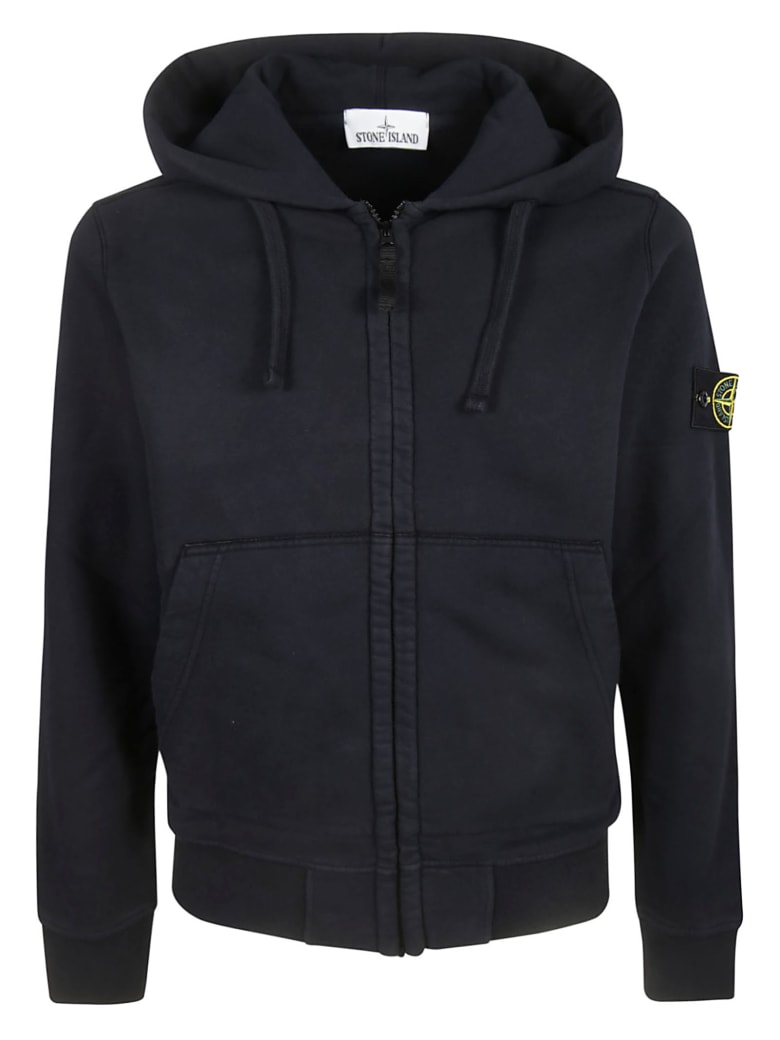 stone island zip hooded sweatshirt