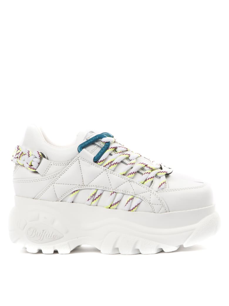 Buffalo White High Leather Sneaker - White