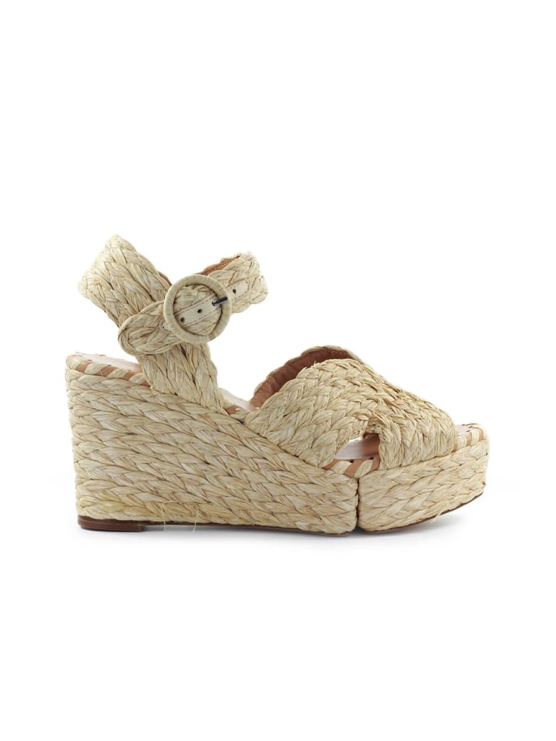 Paloma Barceló Lava Raffia Wedge Sandal - Natural
