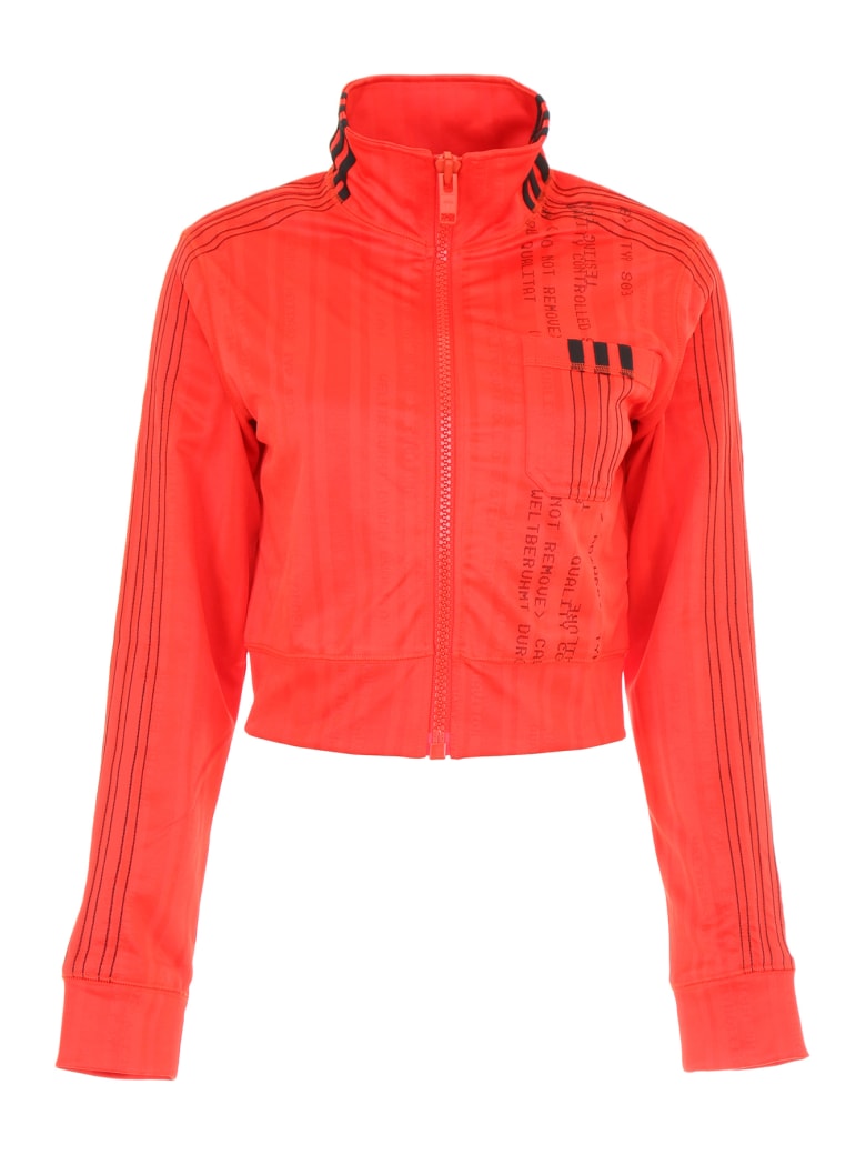 adidas cropped track jacket red