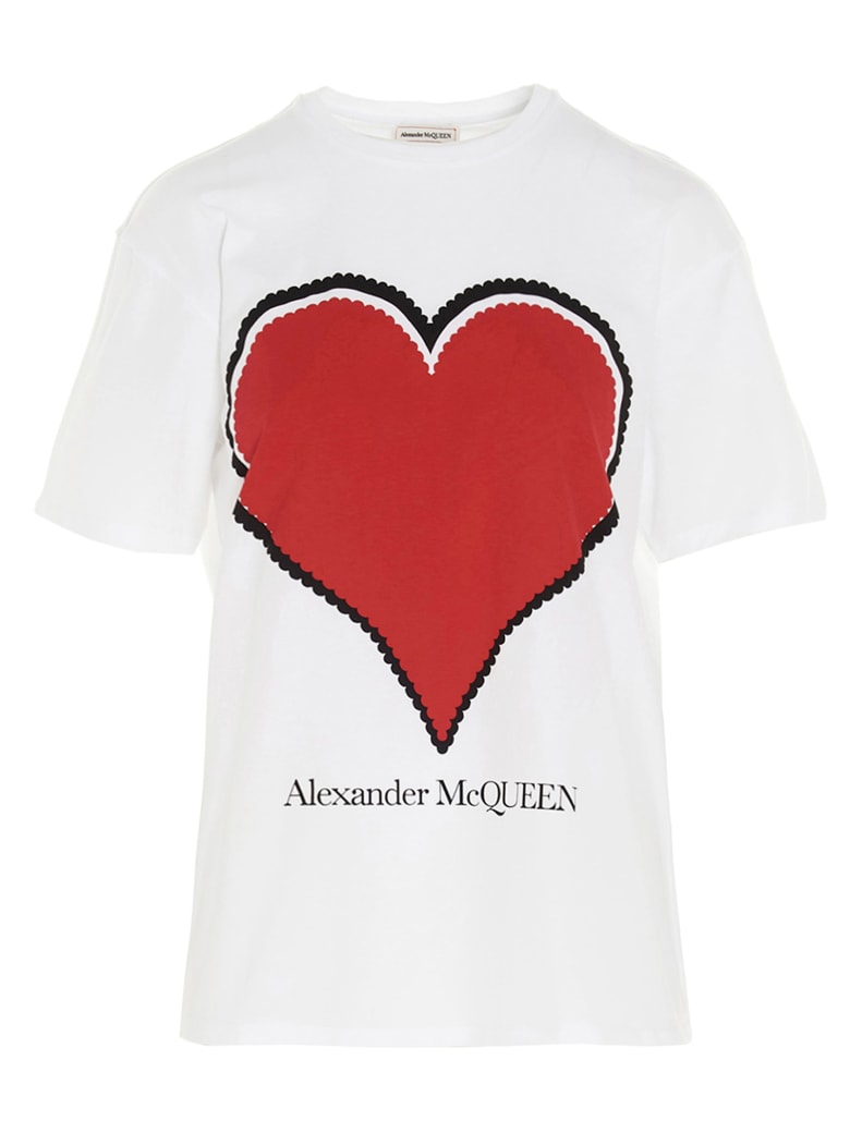Alexander McQueen Graphic Heart' T-shirt - Bianco
