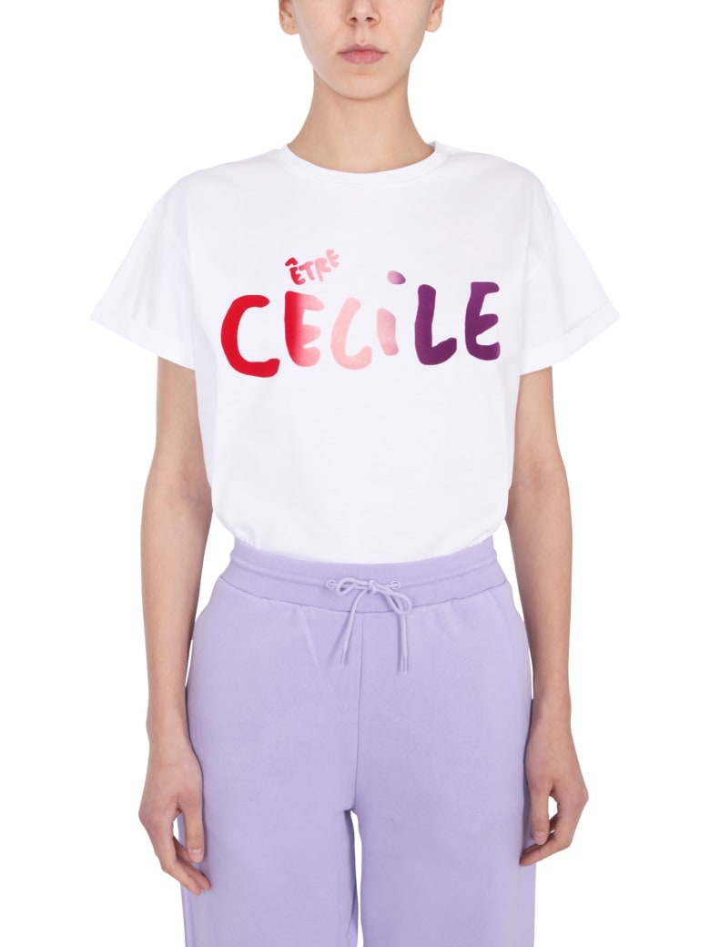 Etre Cecile T-shirt With Flocked Logo - LILLA