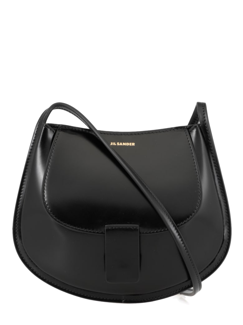 Jil Sander Leather Shoulder Strap Bag - Black