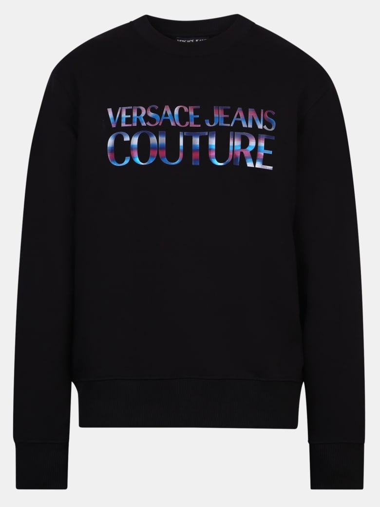 versace jeans crew neck sweatshirt black