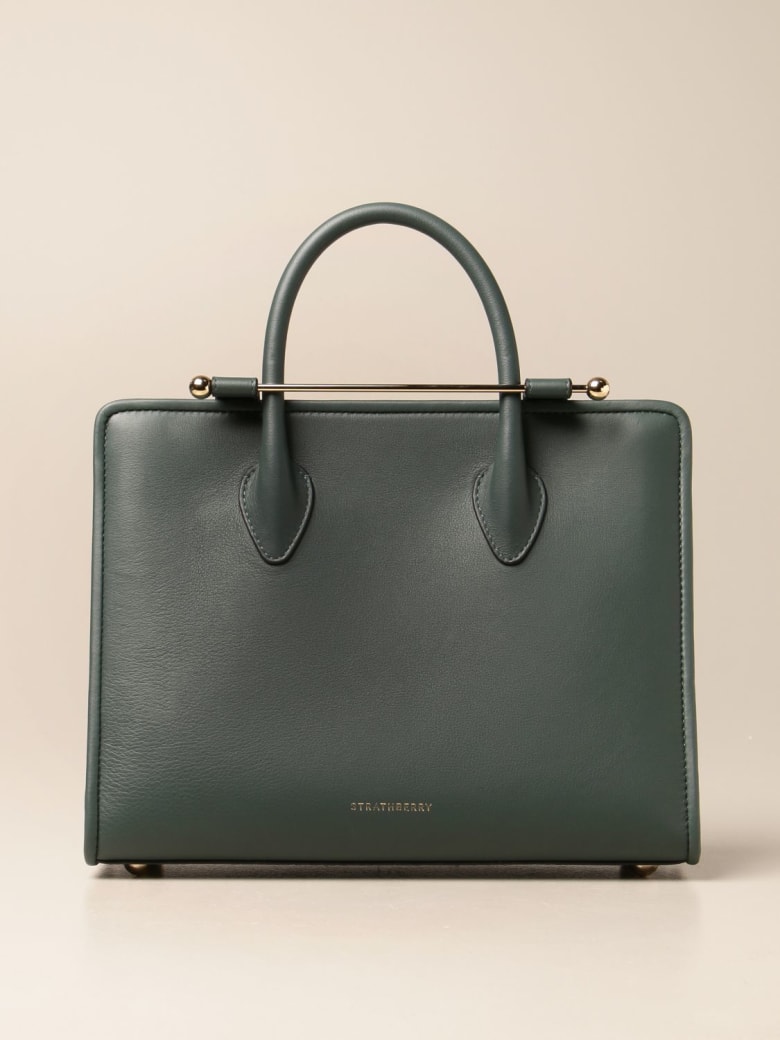 Strathberry Shoulder Bag Strathberry Midi Tote Bag In Leather - Bottle Green