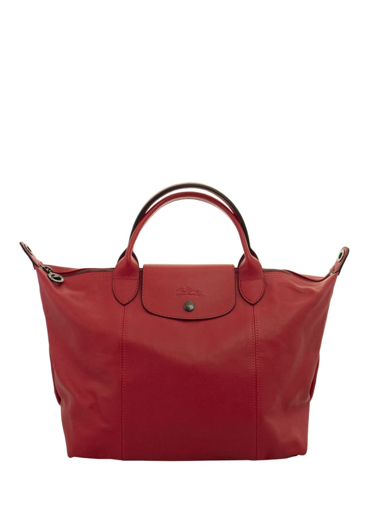 Longchamp Le Pliage Cuir - Top Handle Bag M - Red