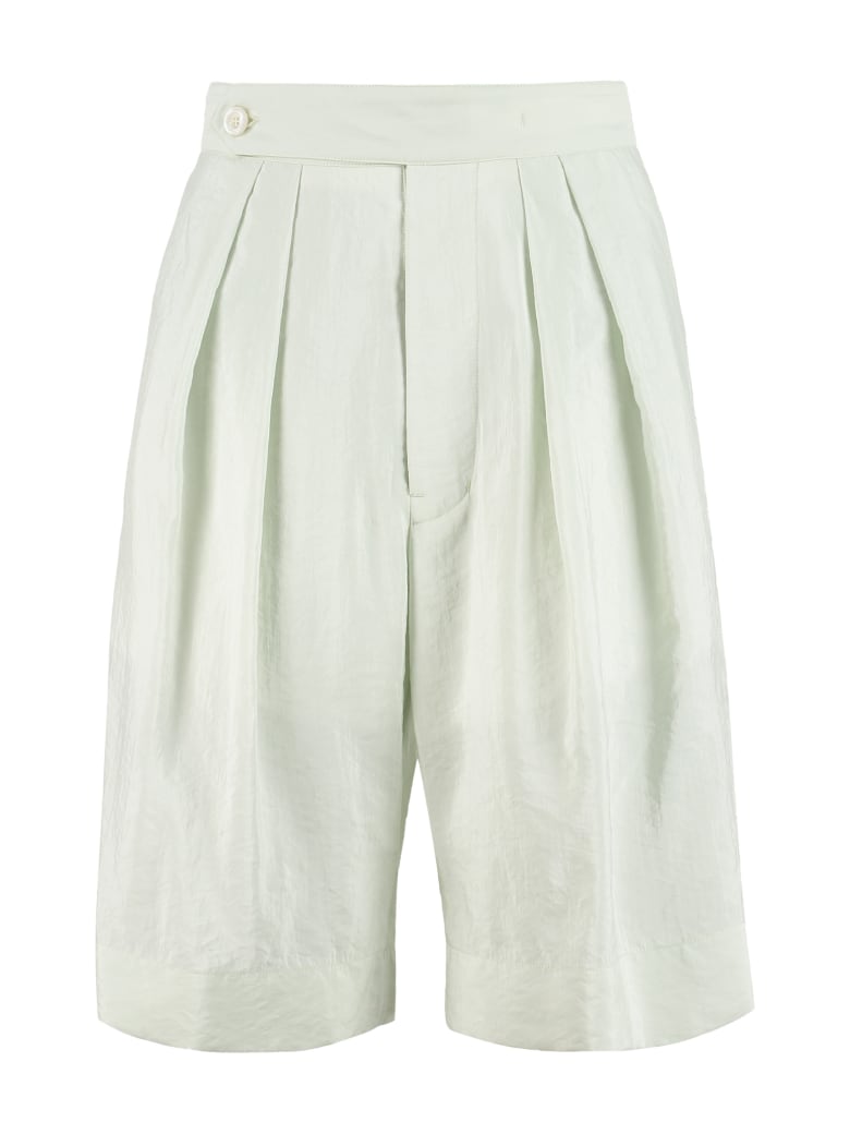 Moncler Silk-blend Bermuda-shorts - green