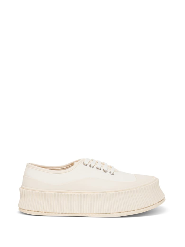 Jil Sander Cotton Canvas Sneakers - White