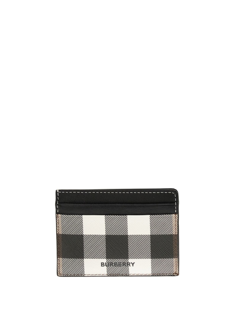 Burberry Kier - Check E-canvas And Leather Card Case - Dark Birch Brown