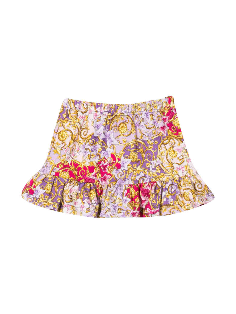 Young Versace Fuchsia Floral Skirt Baby - Fuxia