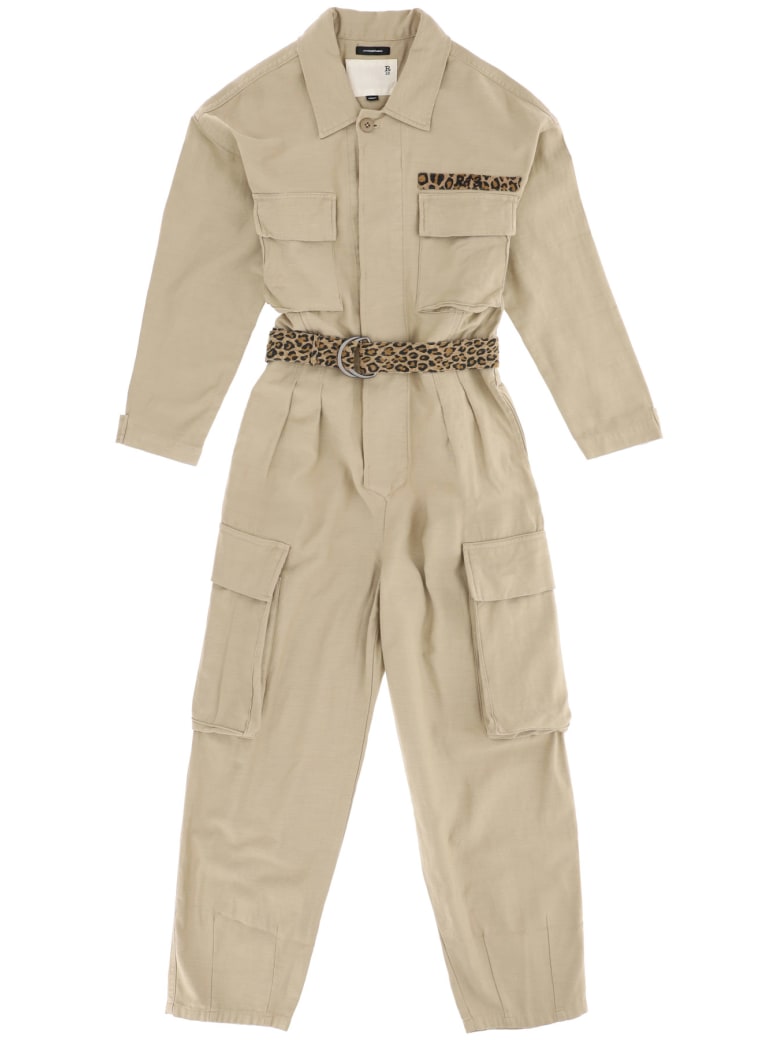R13 Abu Cotton Jumpsuit - KHAKI (Beige)